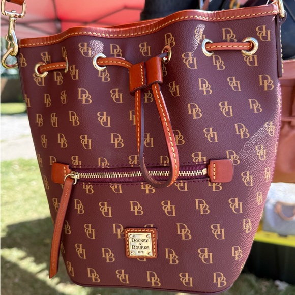 Dooney & Bourke Handbags - Dooney & Bourke Burgundy Monogram Shoulder Bag